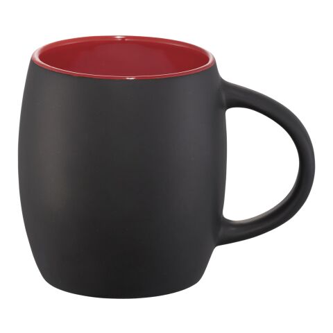 Hearth 400 ml ceramic mug with wooden coaster Solid black-Red | not available