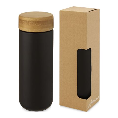 Lumi 300 ml ceramic tumbler with bamboo lid Solid black | not available