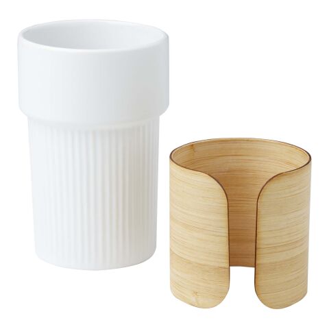 Fika 340 ml tumbler with bamboo sleeve Standard | white | No Branding | not available | not available