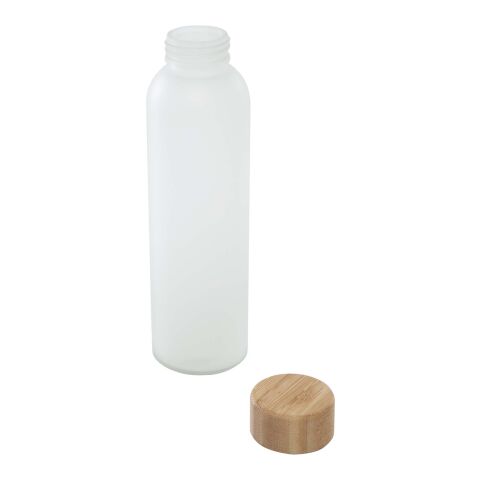 Lume 500 ml matte soda lime glass bottle with bamboo lid   Standard | white | No Branding | not available | not available