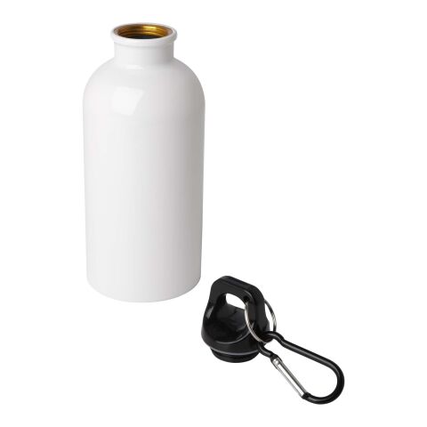 Oregon 400 ml RCS certified single wall stainless steel water bottle with carabiner Standard | White | Not applicable | No Branding | not available | not available