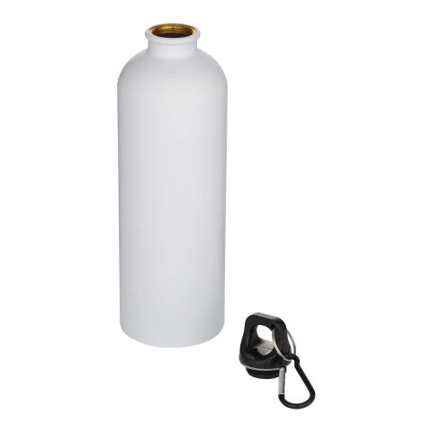 Oregon 750 ml matte RCS recycled single wall stainless steel water bottle with carabiner Standard | White | No Branding | not available | not available