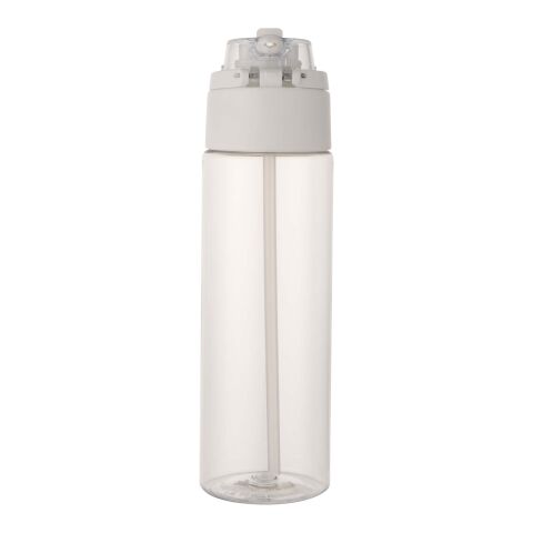 Theron 700 ml RCS recycled plastic water bottle with dual function lid and flip straw White