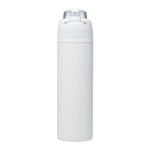 Theron 800 ml RCS recycled single wall stainless steel water bottle with dual function lid  White