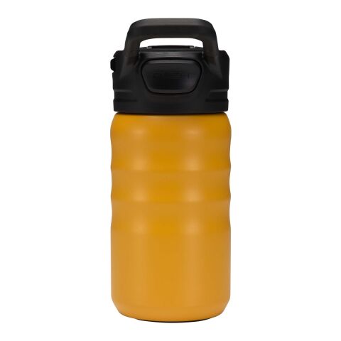 Knox 350 ml RCS recycled double wall stainless steel sport bottle with flip straw Yellow