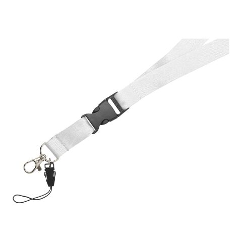 Sagan phone holder lanyard with detachable buckle Priority | White | Direct to Film | both straps | 290 mm x 16 mm | 100