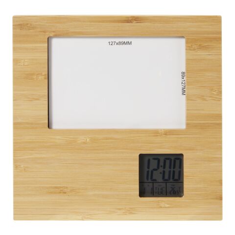 Sasa bamboo photo frame with weather station Standard | Natural | No Branding | not available | not available