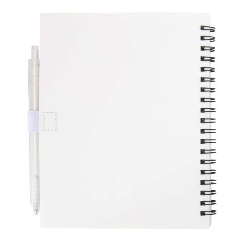 Niove recycled plastic soft cover notebook and ballpoint pen set (blue ink) Standard | White | No Branding | not available | not available