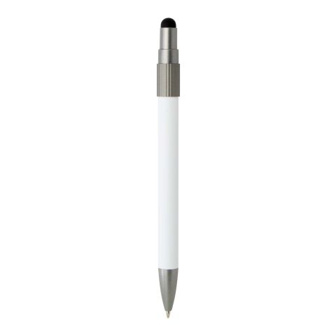 Rill RCS recycled ballpoint pen with stylus and fidget spinner (black ink) Standard | White | No Branding | not available | not available