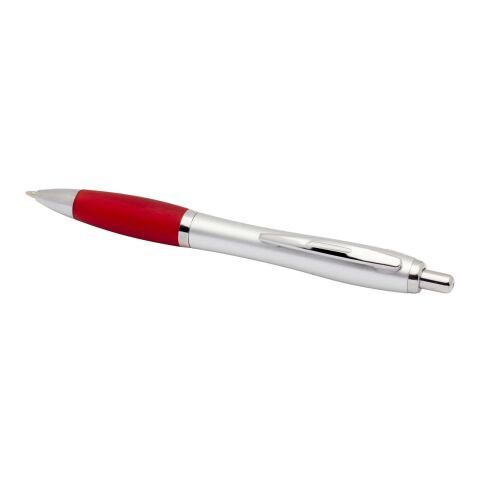 Nash RCS recycled plastic ballpoint pen with silver barrel and coloured grip (black ink) Standard | Red | No Branding | not available | not available