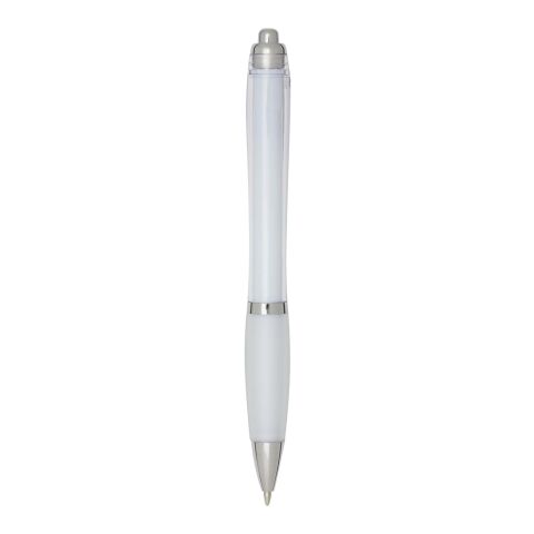 Nash RCS recycled plastic ballpoint pen with coloured barrel and grip (blue ink) Standard | White | No Branding | not available | not available