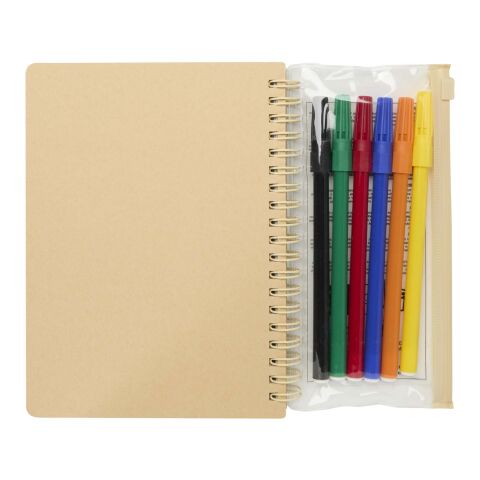 Squiggle B6 hard cover notebook and markers set Natural