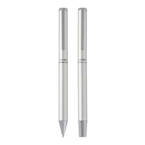 Lucetto recycled aluminium ballpoint and rollerball pen gift set Standard | Silver | not available | No Branding | not available | not available