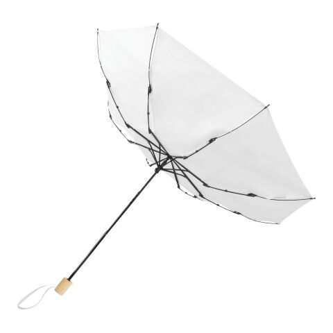 Birgit 21'' foldable windproof recycled PET umbrella Standard | White | Not applicable | No Branding | not available | not available | not available