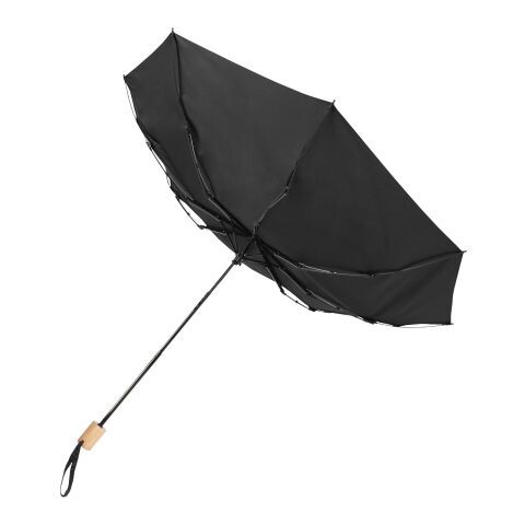 Birgit 21&#039;&#039; foldable windproof recycled PET umbrella Standard | Solid black | No Branding | not available | not available | not available
