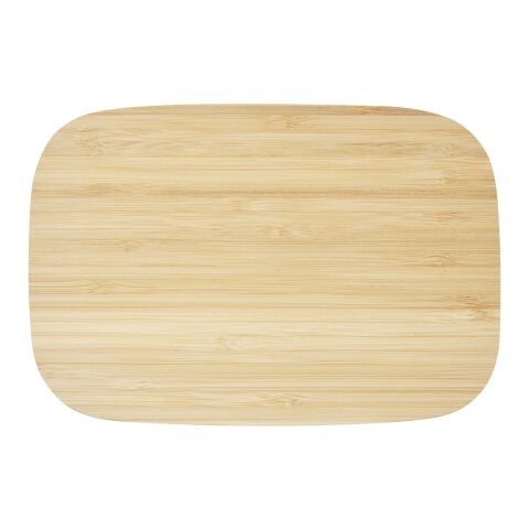 Tite stainless steel lunch box with bamboo lid Standard | Natural-Silver | 1-color Pad Print | lid | 55 mm x 55 mm