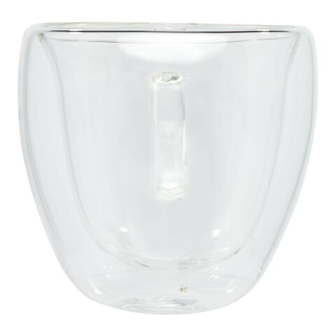 Manti 2-piece 100 ml double-wall glass cup with bamboo coaster Standard | White-Natural | Not applicable | No Branding | not available | not available