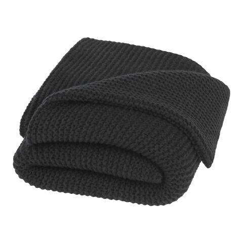 Suzy 150 x 120 cm GRS polyester knitted blanket Solid black | Not applicable | No Branding | not available | not available | not available