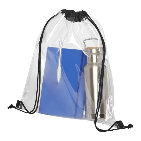Lancaster transparent drawstring backpack Standard | Solid black-White | No Branding | not available | not available