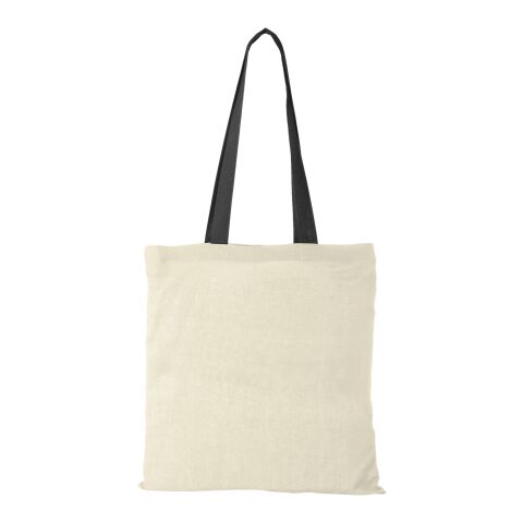 Nevada 100 g/m² cotton tote bag coloured handles Standard | Natural-Solid black | No Branding | not available | not available | not available