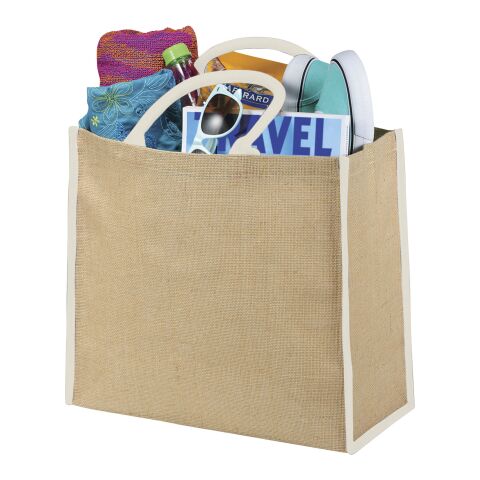 Harry coloured edge jute tote bag Standard | Natural-White | No Branding | not available | not available