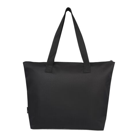 Reclaim GRS recycled two-tone zippered tote bag 15L Standard | Solid black-Heather grey | Not applicable | No Branding | not available | not available | not available