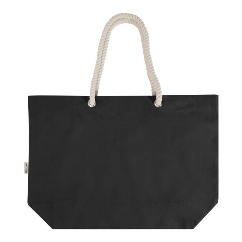 Florida 270 g/m² GRS recycled beach tote bag 18L Standard | Solid black-Solid black | not available | No Branding | not available | not available | not available