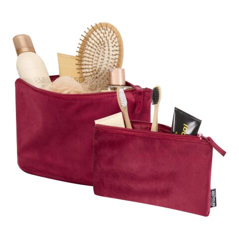 Swift GRS recycled velvet toiletry bag set Standard | Burgundy | No Branding | not available | not available | not available