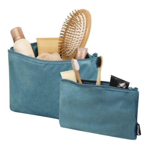 Swift GRS recycled velvet toiletry bag set Deep Sea Green | not available