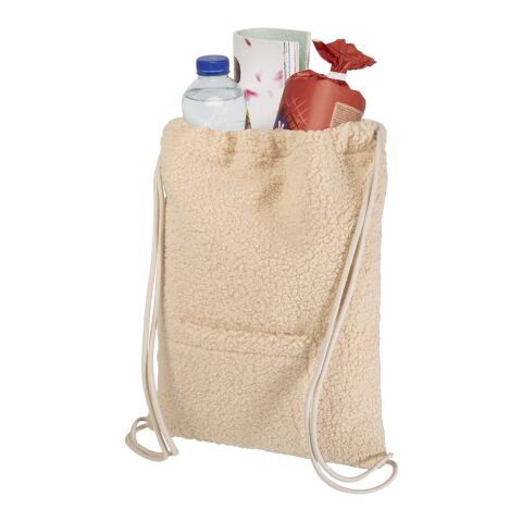 Bear GRS recycled sherpa drawstring backpack 9L Natural | No Branding | not available | not available