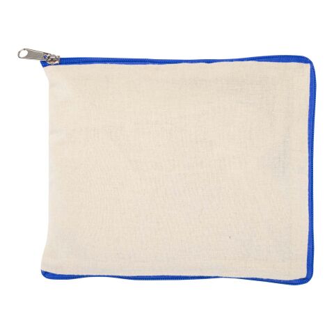 Sierra 140 g/m² GRS recycled foldable cotton tote bag 7L Standard | Natural-Royal blue | No Branding | not available | not available | not available