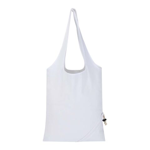 Madras Blend 140 g/m² GRS recycled foldable cotton tote bag 7L White