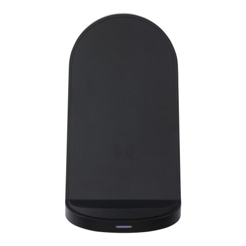 Loop 15W dual coil RCS recycled plastic wireless charging stand Standard | Solid black | No Branding | not available | not available