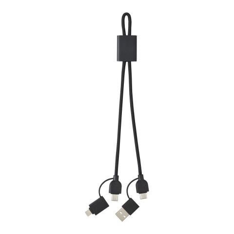 Connect 6-in-1 45W RCS recycled aluminium fast charging cable Standard | Solid black | No Branding | not available | not available