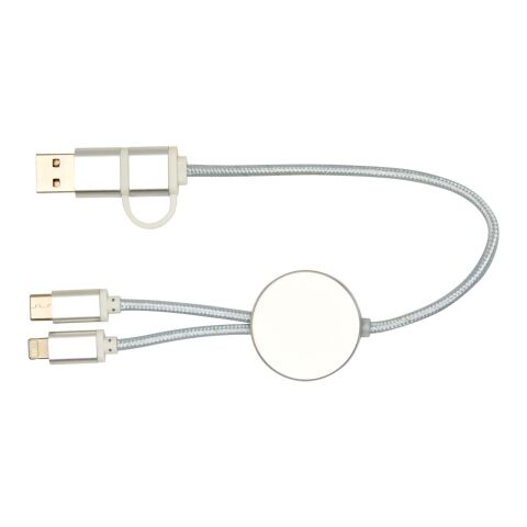 Alasia 5-in-1 recycled aluminium and plastic 30 cm data sync and 27W fast charge cable Standard | Silver | not available | No Branding | not available | not available