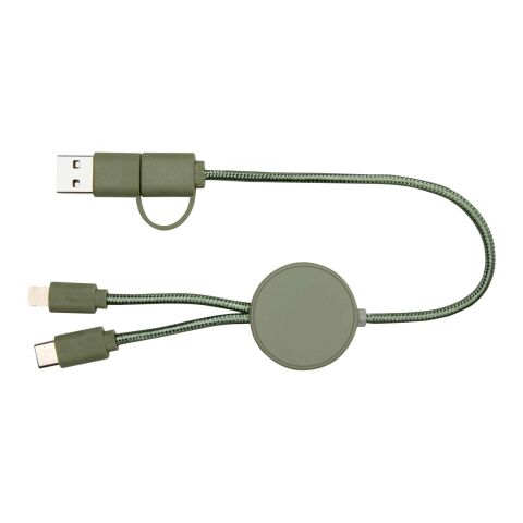 Citala 5-in-1 recycled plastic 30 cm data sync and 27W fast charge cable Standard | Heather green | No Branding | not available | not available