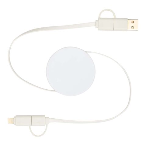 Citala 5-in-1 recycled plastic 90 cm retractable data sync and 40W fast charge cable Standard | white | No Branding | not available | not available