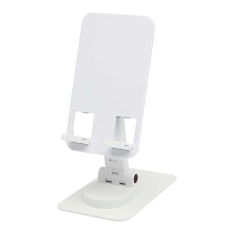 Alhena recycled plastic foldeable phone holder with metal desk stand Standard | White | No Branding | not available | not available