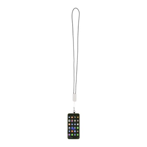 Anser recycled plastic smartphone lanyard with 27W 5-in-1 built-in cable Standard | White | No Branding | not available | not available