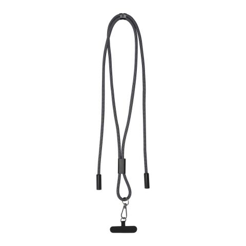 SMART 65W RPET charging cable with lanyard Solid black