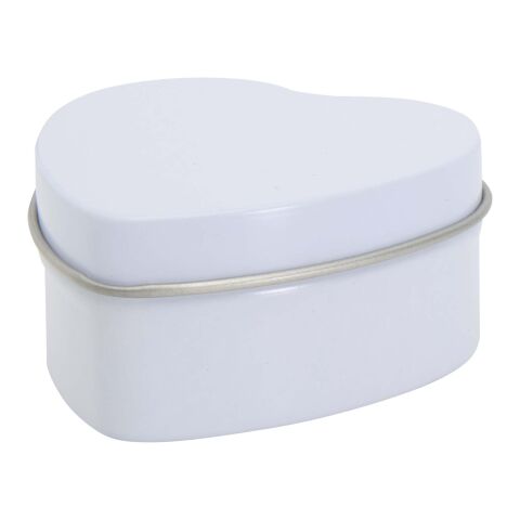 Blissful heart-shaped tin candle with vanilla aroma White | No Branding | not available | not available