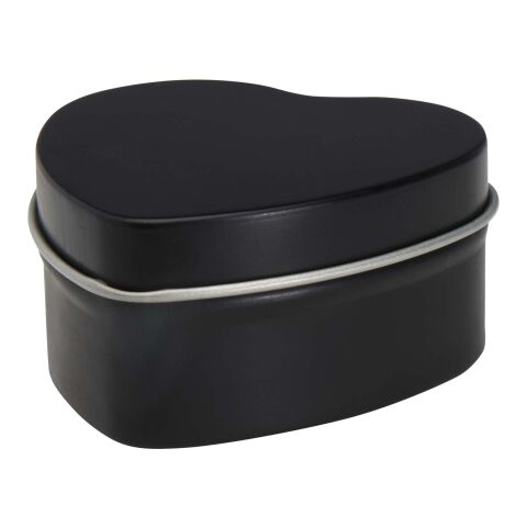 Blissful heart-shaped tin candle with vanilla aroma Standard | Solid black | No Branding | not available | not available