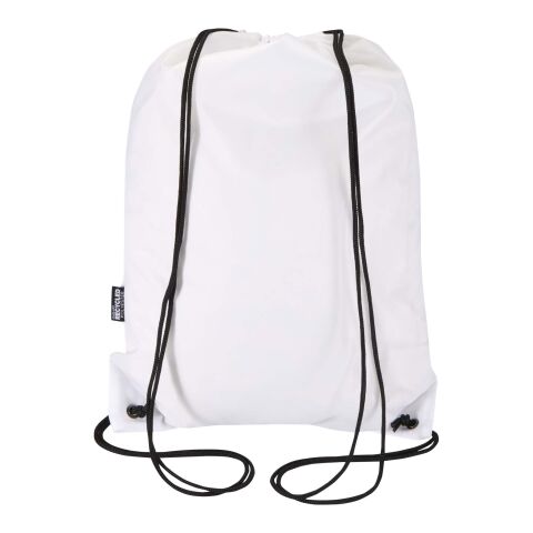 Oriole RPET drawstring bag with zipped front pocket 5L White