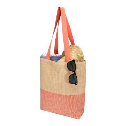 Rhythm straw paper tote bag 10L Brick