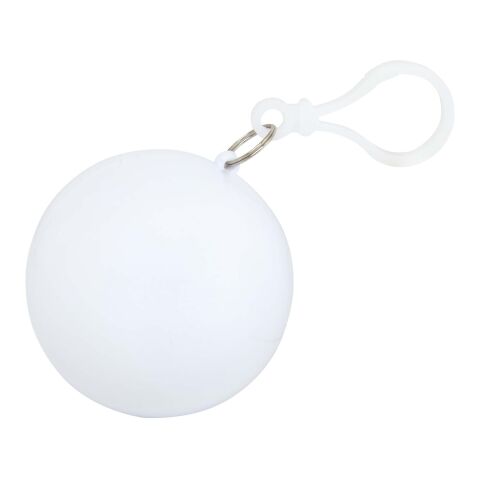 Fog poncho in round plastic container with carabiner White