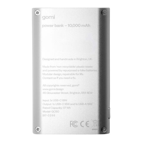 gomi 10.000 mAh recycled plastic power bank Pearl