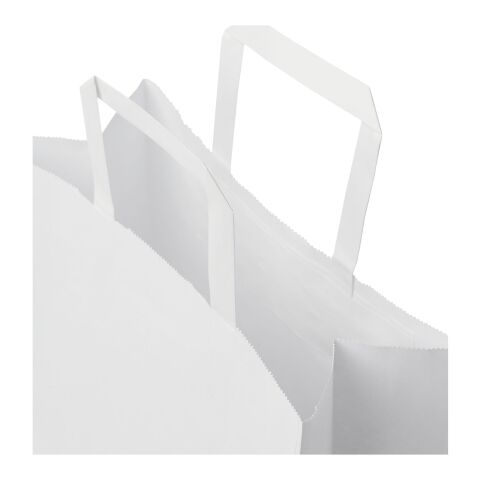 Kraft 80-90 g/m2 paper bag with flat handles - medium white | No Branding | not available | not available
