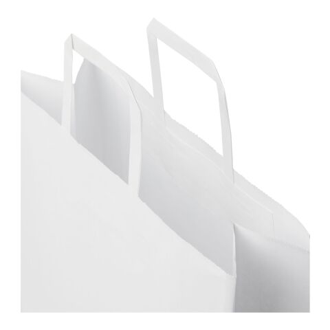 Kraft 80-90 g/m2 paper bag with flat handles - large White | Not applicable | No Branding | not available | not available