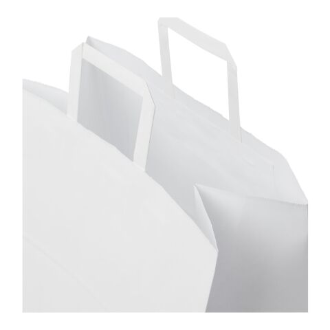 Kraft 80-90 g/m2 paper bag with flat handles - X large white | No Branding | not available | not available