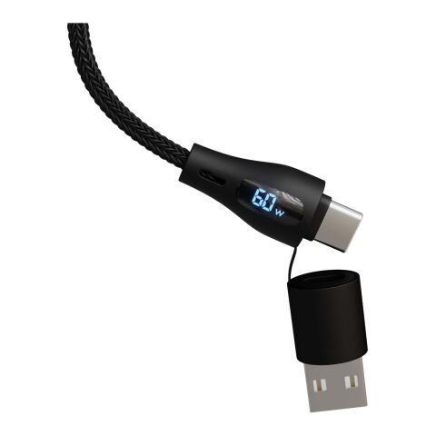 SCX.design C51 60W 5-in-1 rPET fast charging cable with display Black | No Branding | not available | not available